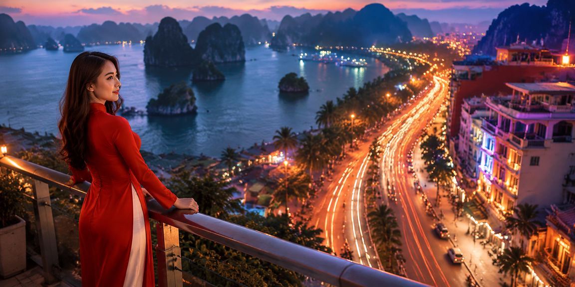 Trải nghiệm slot game tại Hạ Long Bay với trang phục áo dài truyền thống